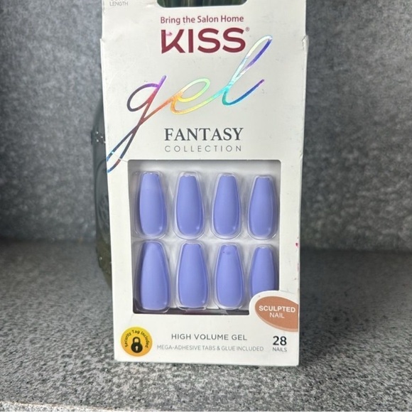 KISS Gel Fantasy Nails – Lavender 💜 High Volume Gel | Sculpted | 28 Nails | NEW - Picture 1 of 5